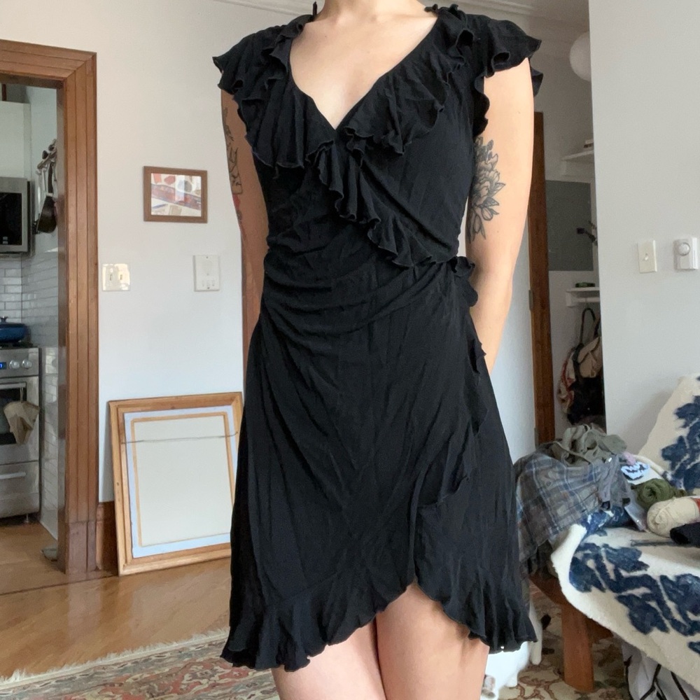 Elegant Black Ruffle Dress